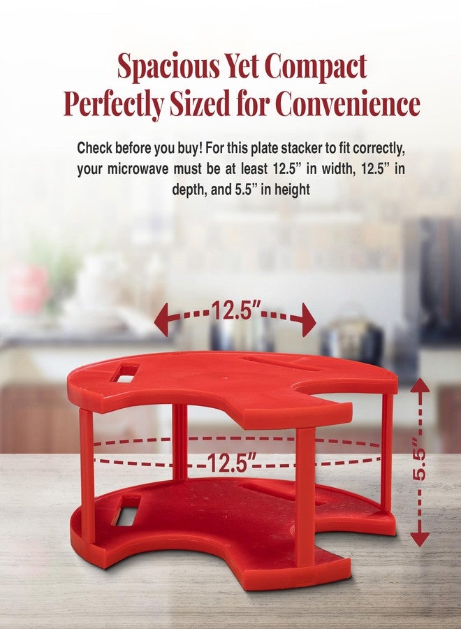 DoubleWave 2-in-1 microwave plate stacker | Two tier microwave plate stacker for better convenience | Heated dinner plate stacker for reliable and safe use | Guaranteed to last (Large) - Image 3