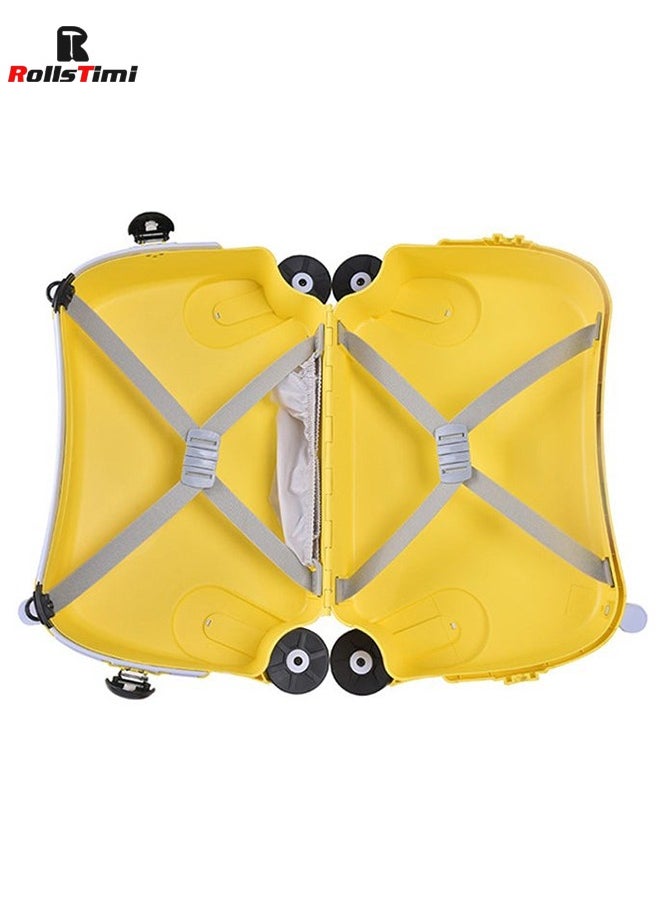 RollsTimi  Cute Kids Trolley Bag Dog Shape Kid Toy Travel Luggage 1-8 Age ,Yellow  - Image 3