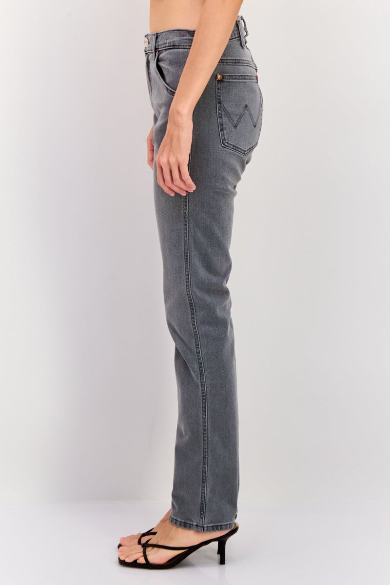 Wrangler Women Slim Fit High Rise Straight Leg Jeans, Grey - Image 4