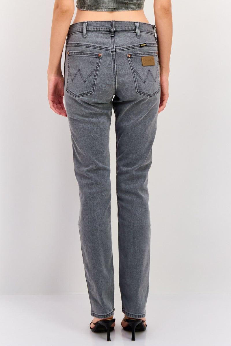 Wrangler Women Slim Fit High Rise Straight Leg Jeans, Grey - Image 2