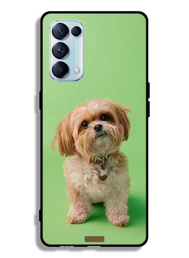 Tolwak جراب حماية لهاتف Oppo Reno5 Pro 5G بطبعة جرو لطيف - Image 2