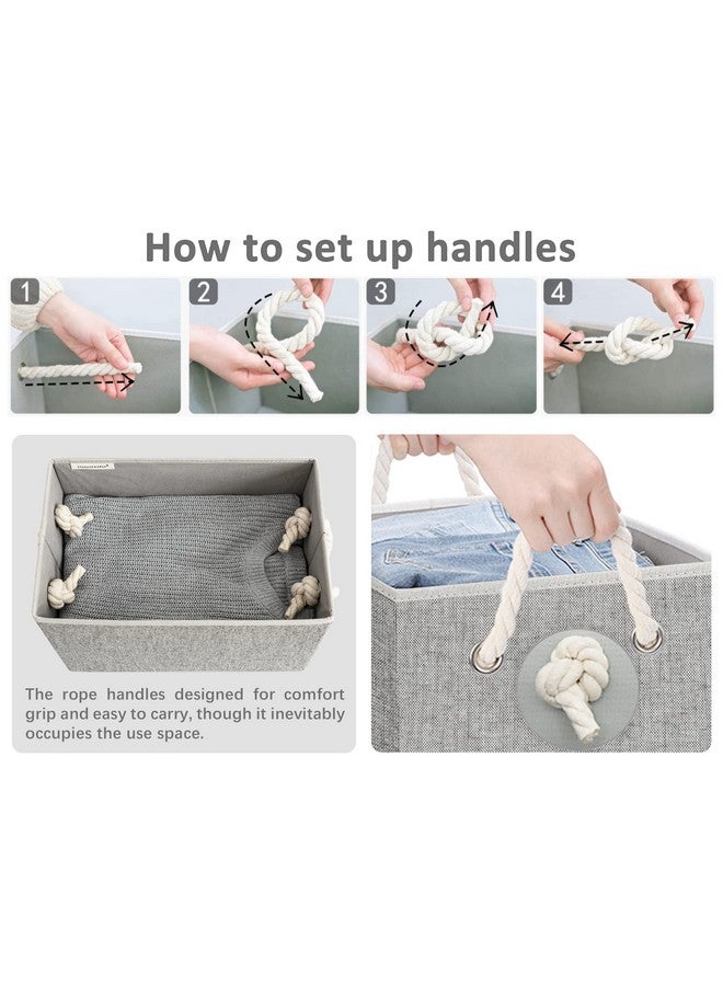 StorageWorks Storage Baskets for Shelves, Foldable Fabric Closet Storage Bins with Handles, Fabric Storage Bins Clothes Organizer, Gray, 3-Pack, Medium - Image 3