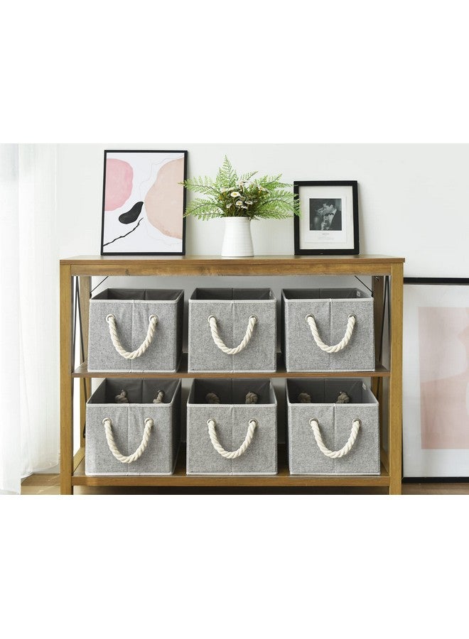 StorageWorks Storage Baskets for Shelves, Foldable Fabric Closet Storage Bins with Handles, Fabric Storage Bins Clothes Organizer, Gray, 3-Pack, Medium - Image 4