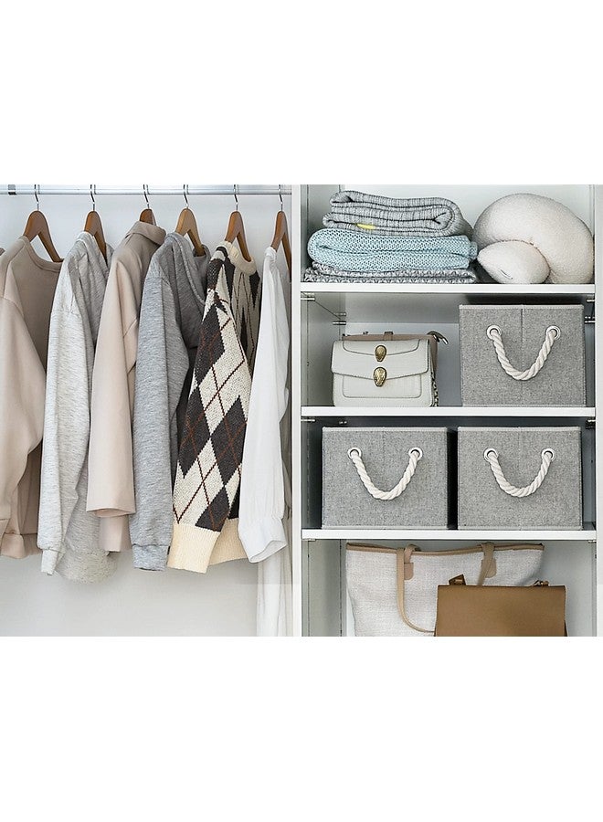 StorageWorks Storage Baskets for Shelves, Foldable Fabric Closet Storage Bins with Handles, Fabric Storage Bins Clothes Organizer, Gray, 3-Pack, Medium - Image 5