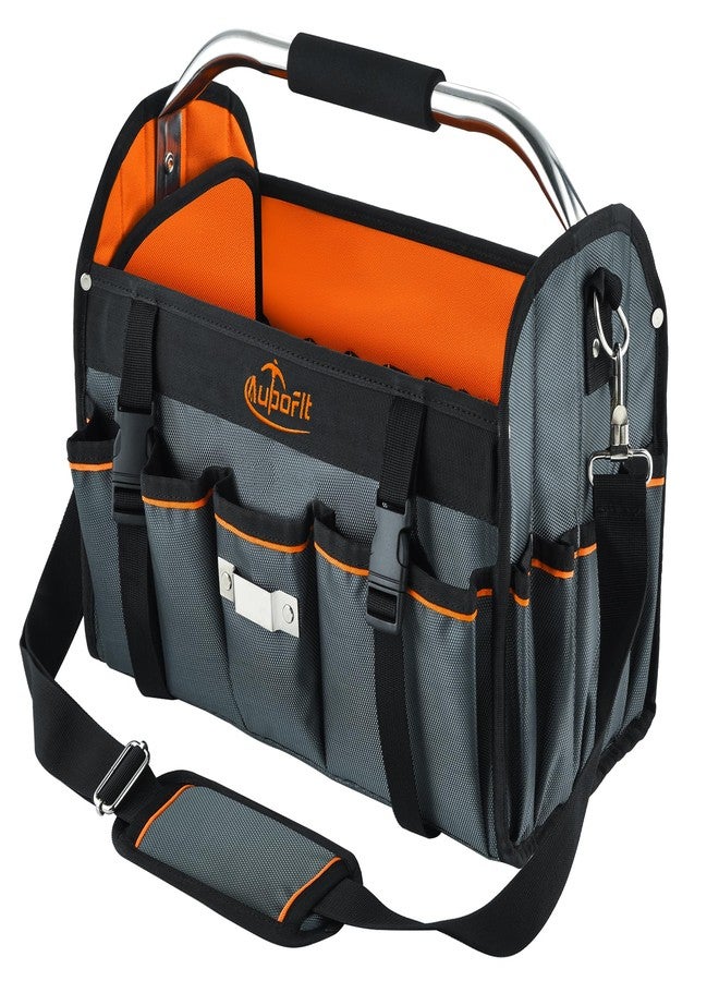 Aupofit 16 Inch Open Top Tool Bag, Thick 1680D Fabric, Foldable 29 Pockets Tool Tote Bags with Stainless Steel Handle & Padded Shoulder Strap, Easy Carry and Easy Tool Access - Image 1