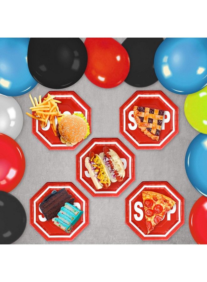 Havercamp Stop Sign Plates (24 Pk)! 24 Lg. Octagon Shape Plates. Great For Railroad Transportation Or Train Theme Events; Also Kid'S Birthday Party Or Train Collectors - Image 4