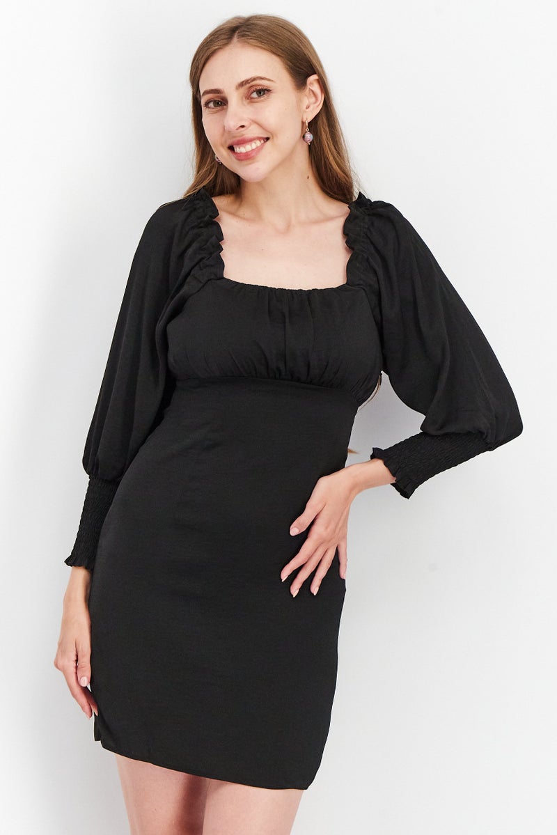 ONLY Women Plain Mini Dress, Black - Image 1