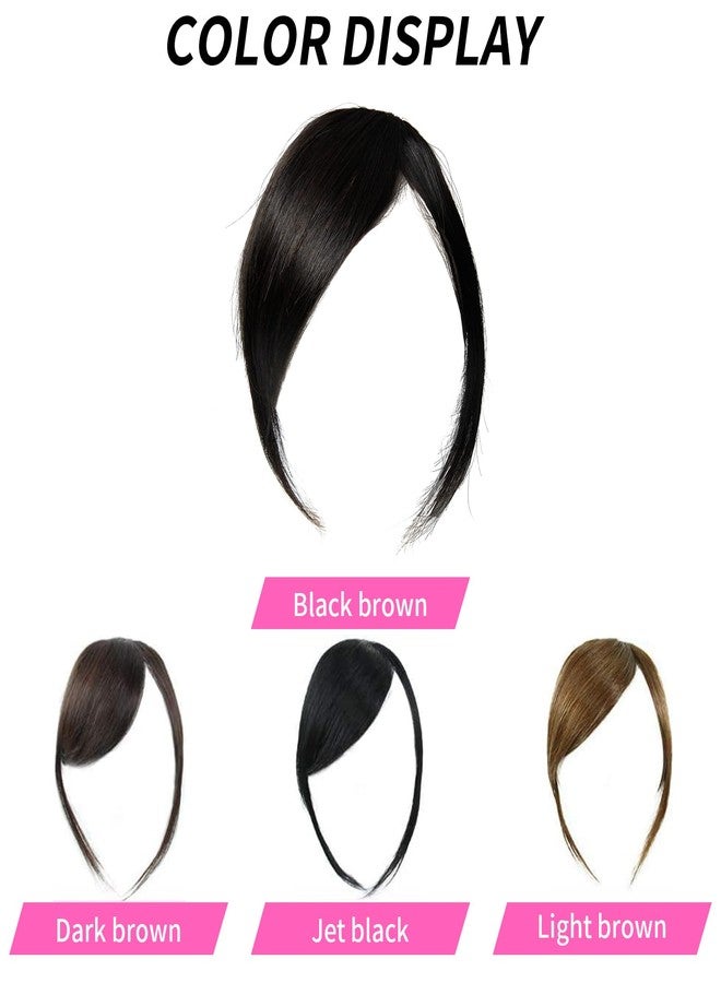 Dsoar Thick Side Bang Clip in Bangs Real Human Hair Bang Natural Clip on Side Bangs Straight Fringe Hair Extensions(Natural Color,with Temples) - Image 4