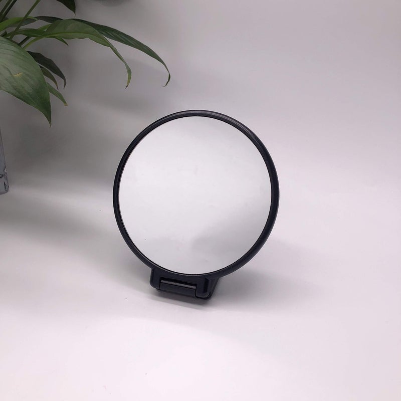 Aestivate Makeup Hand Mirror Travel Handheld Mirror Double-Sided 360 Adjustable Cosmetic Hand Mirror Round Black - Image 3