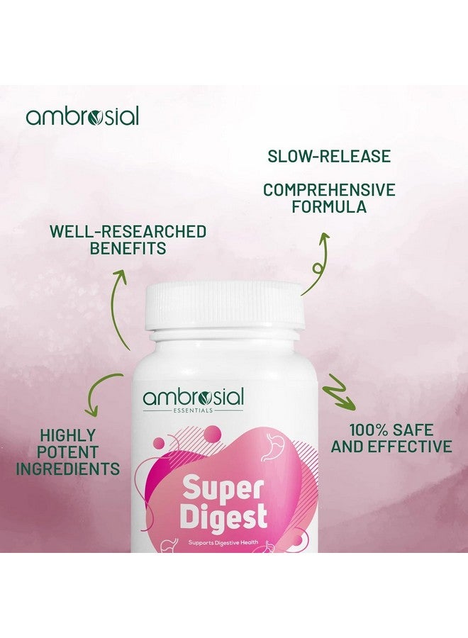 Ambrosial Super Digest with Betaine hcl Pepsin, Ox-Bile, Pancreatin & L-Glutamic Acid | Digestive Enzyme Supplements to Support Optimal Digestion & Gut Health (Pack of 1-120 Capsules) - Image 5