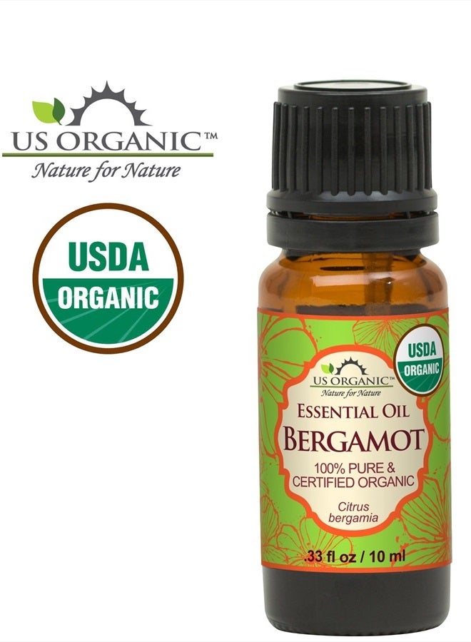 US Organic زيت البرغموت الأساسي النقي 100% ، معتمد عضوي من وزارة الزراعة الأمريكية ، مضغوط على البارد ، مع قطارات يورو (تتوفر أحجام مختلفة) (10 مل / 0.33 أونصة سائلة) - Image 3