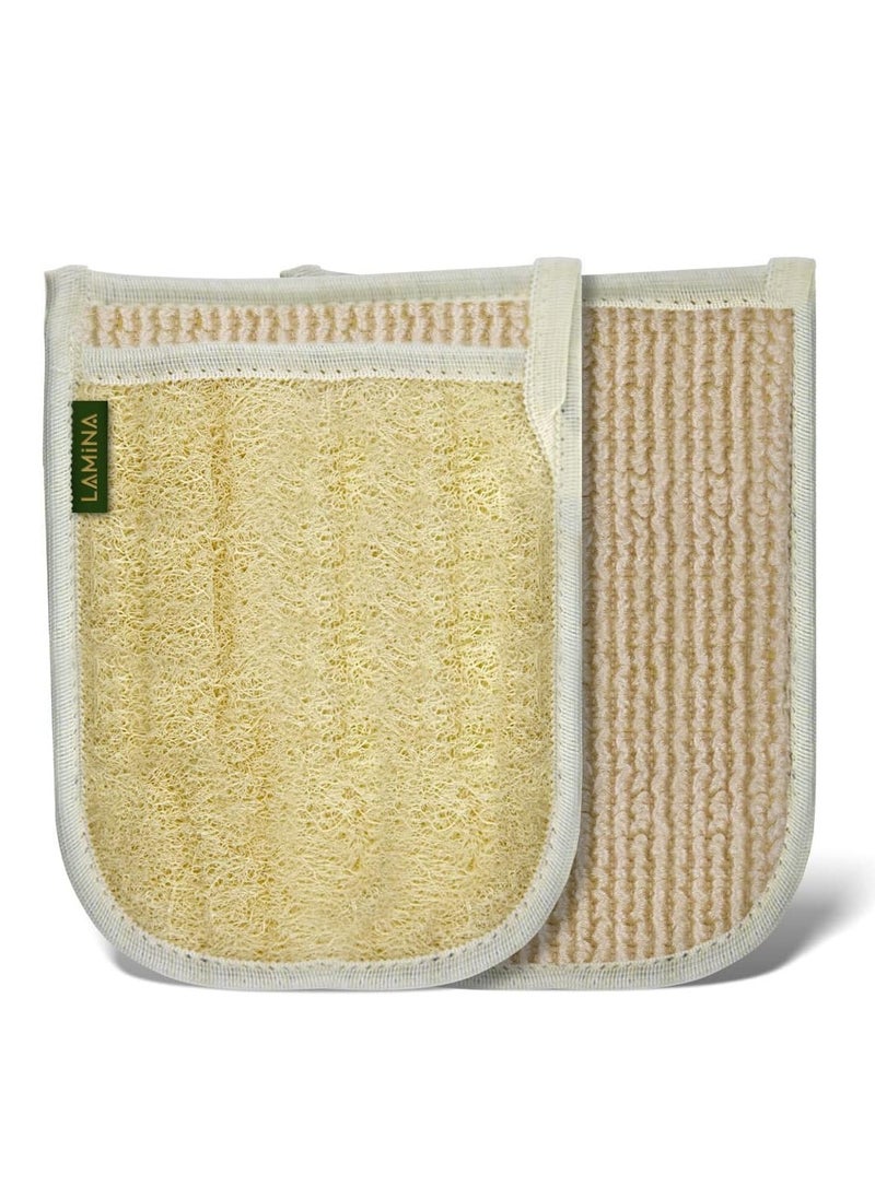 Generic - Lamina Natural Sponge Bath Glove, Natural Exfoliating Glove, Premium Quality Natural Bath Loofah with Loofah Pads for All-Around Body Cleaning and Body Care. - Image 1