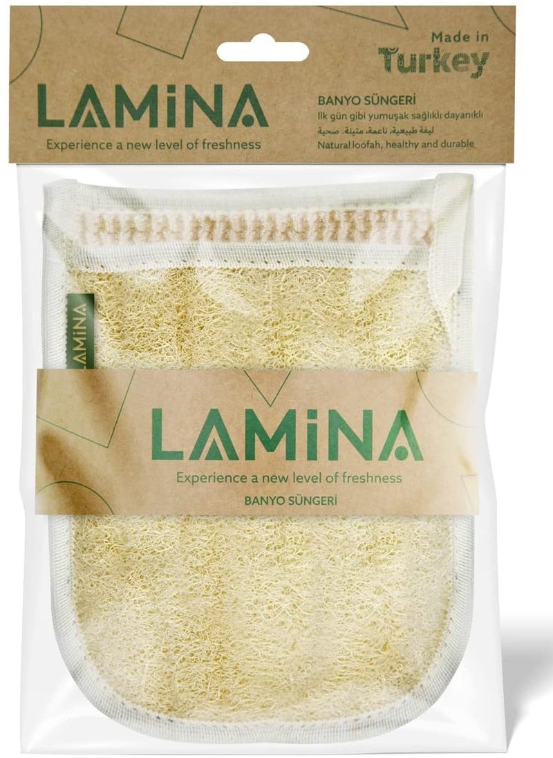Generic - Lamina Natural Sponge Bath Glove, Natural Exfoliating Glove, Premium Quality Natural Bath Loofah with Loofah Pads for All-Around Body Cleaning and Body Care. - Image 1