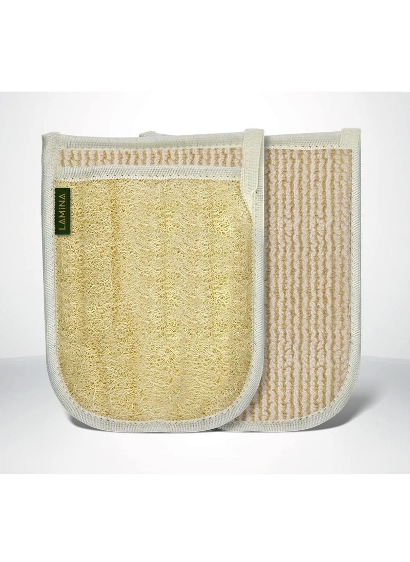 Generic - Lamina Natural Sponge Bath Glove, Natural Exfoliating Glove, Premium Quality Natural Bath Loofah with Loofah Pads for All-Around Body Cleaning and Body Care. - Image 1
