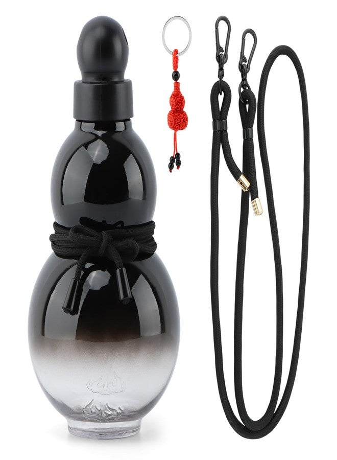 Trasylph Retro-Inspired Gourd-Style Water Bottle - Large Capacity and Durable Crystal Gourd Bottle (Black) - Image 1