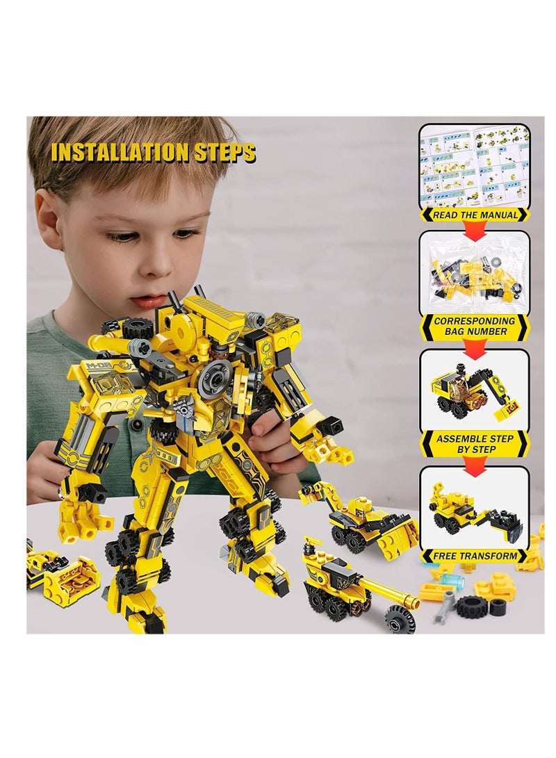NIBEMINENT Robot Building Toys 573 PCS, 25 in 1 Construction Toy Engineering Bricks Vehicles Kit, Transforming Blocks, Best Gift for Kids Age 6 7 8 9 10 11 12 Year Old - Image 3
