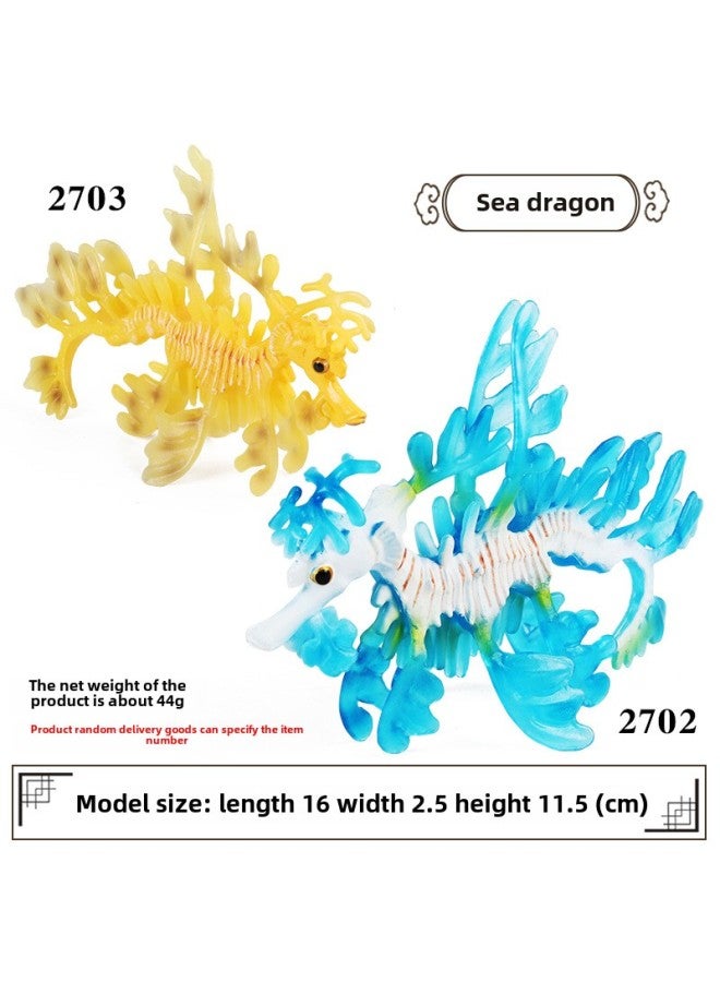 Children's Solid Simulation Ocean Life Models Great White Shark Megalodon Whale Shark Tiger Blue Whale Toys Ornaments-Color:Hailong (2 Colors Randomly Send 1, Note) - Image 1