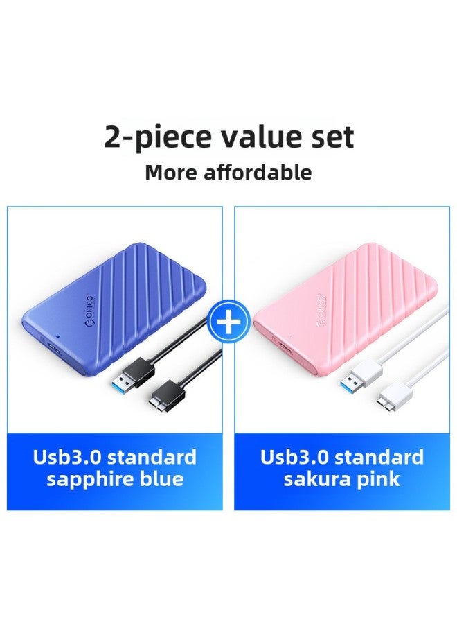 ORICO 25PW1 2.5 Inch SATA Serial Notebook External Solid State Mechanical SSD Mobile Hard Disk Box-Color:Two Blue And Pink (interface USB3.0 Micro-B, Wiring A TO MICRO-B 0.3M)  - Image 1