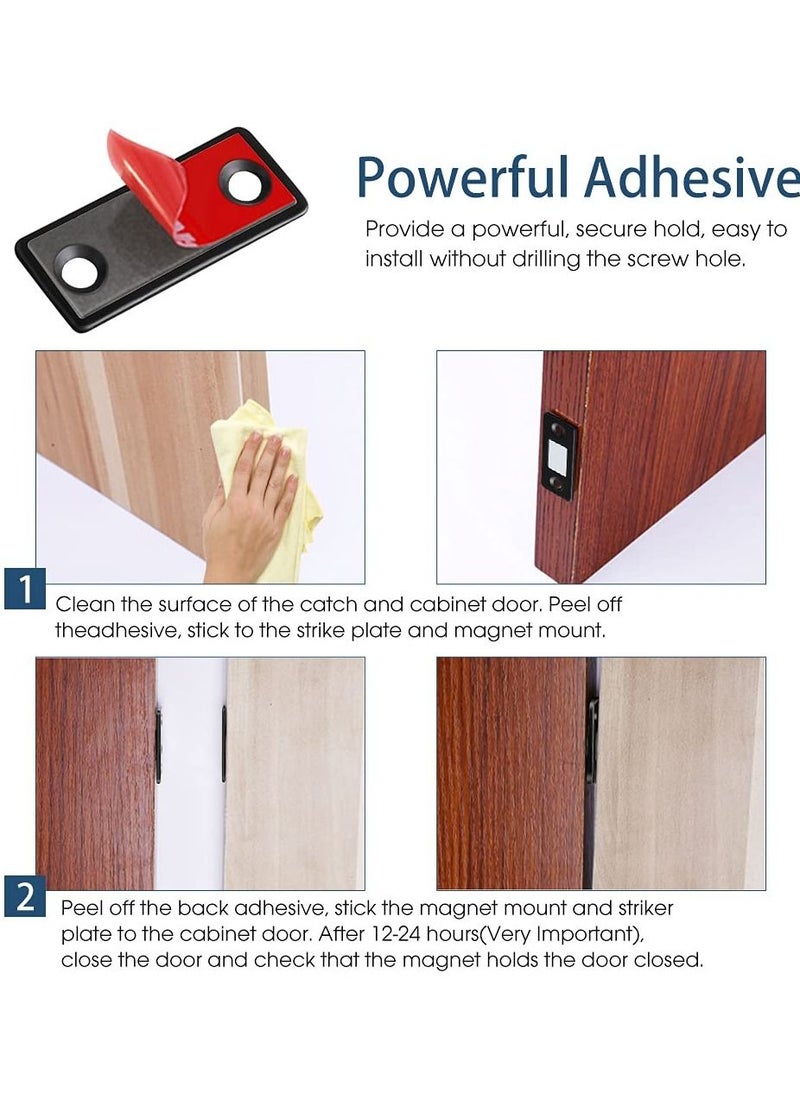 Y&D Cabinet Magnetic Catch SYOSI 5 Pack Black Ultra Thin Door Closures for Kitchen Closet Closing Closer  - Image 4