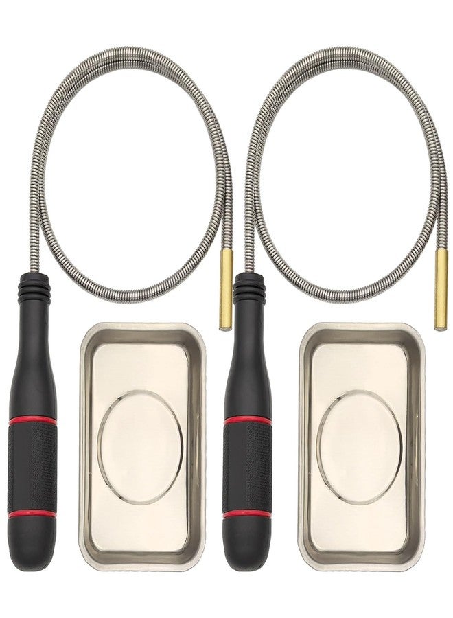 GUTI-MORE Flexible Magnetic Pickup Tool Kit, 4Pc,25" Bendable Extension Magnet 2lb, with Magnet Parts Tray,for Hard-to-Reach Home Sink Drains, Car Keys - Image 1
