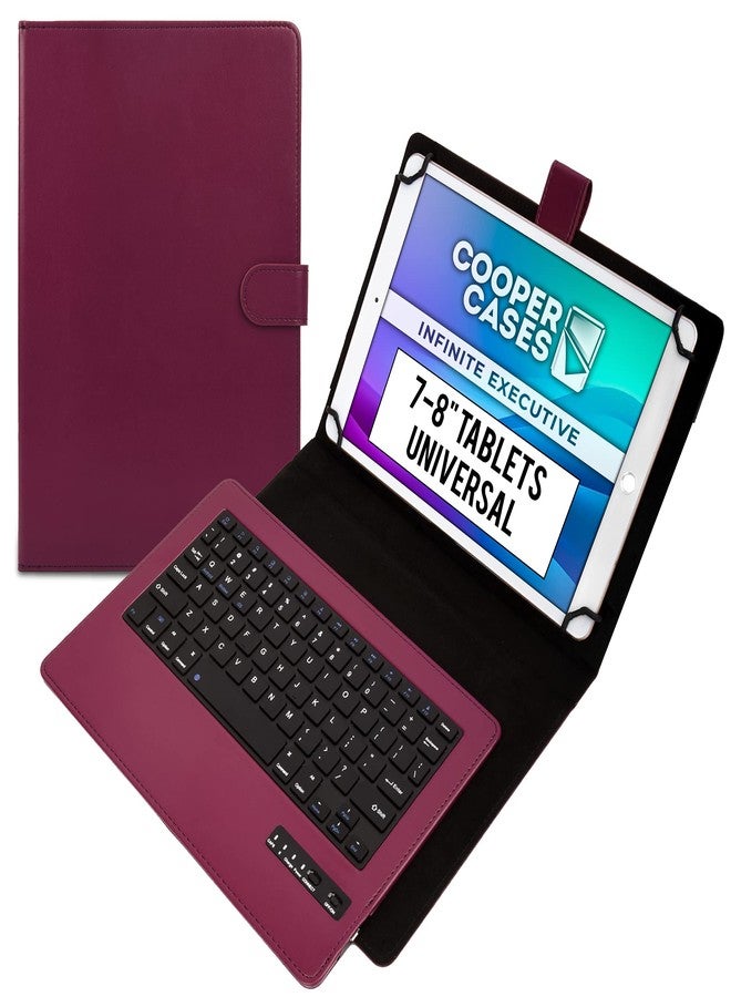 Cooper Cases Infinite Executive Keyboard for 7, 7.9, 8" Tablets | Universal Fit | 2-in-1 Leather Folio Cover & Bluetooth Wireless Keyboard with Hotkeys - Image 1