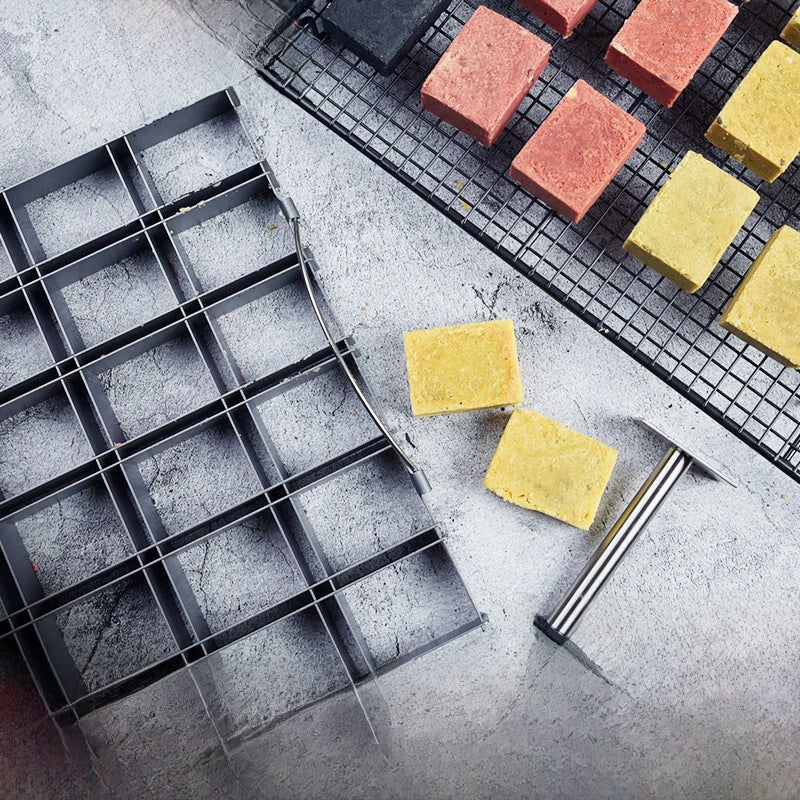 24-Cell Pineapple Cake Mold Carbon Steel Square Baking Tool Black