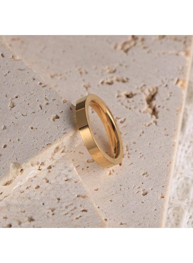 And Korean Simple Couple's Pair Ring Men's And Women's Tail Ring Golden Black Steel Color Gloss Ring Sa474
