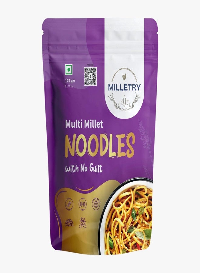Milletry Multi Millet Noodles with No Guilt | No Maida, Not Fried, No Artificial Colors or Flavors | Millet Noodles With Taste Blend - 175Gms - Image 1