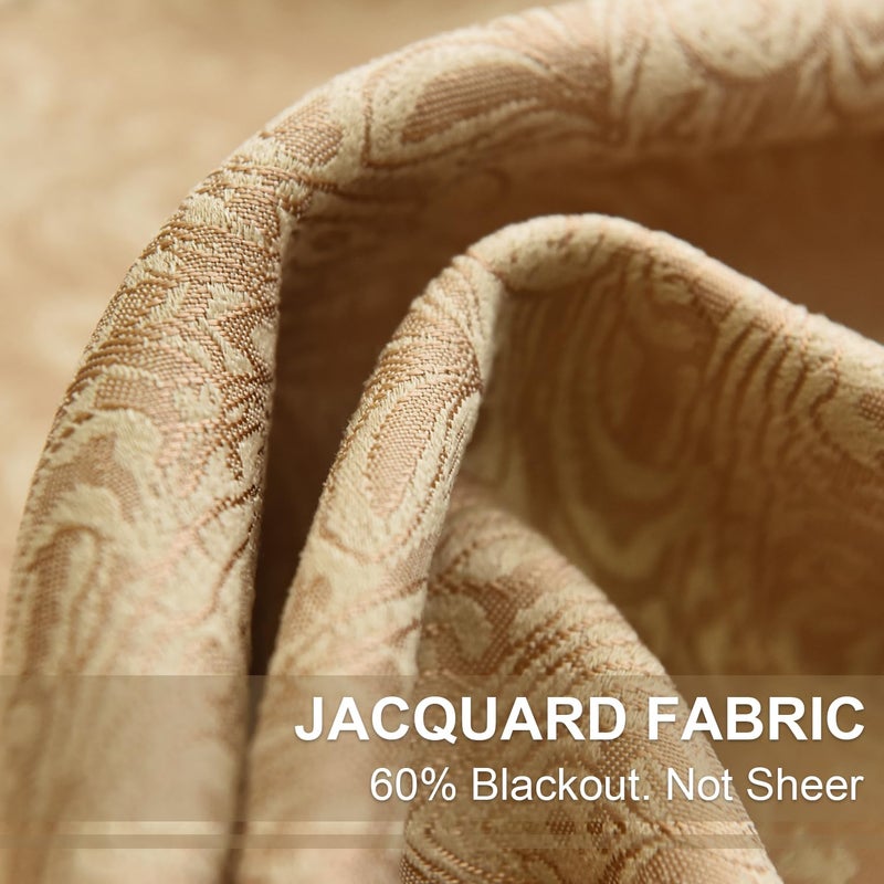 VOGOL Customized Simple Chenille Jacquard Blackout Window Elegance Curtains/Drapes/Panels/Treatments for Bedroom Living Room, 60 x 106, Top Grommets (2 Panels) - Image 4