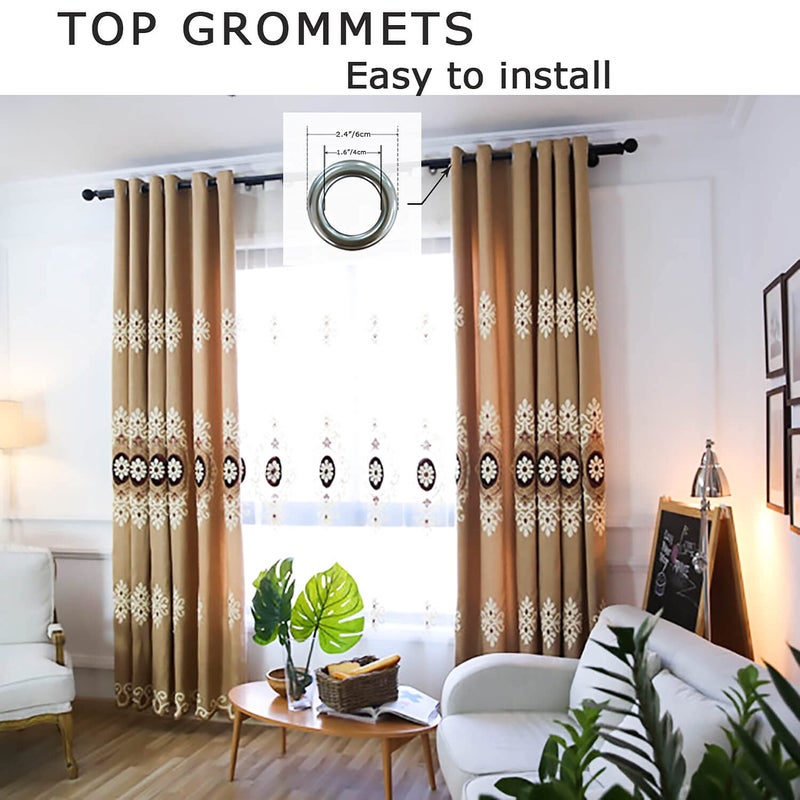 VOGOL Customized Simple Chenille Jacquard Blackout Window Elegance Curtains/Drapes/Panels/Treatments for Bedroom Living Room, 60 x 106, Top Grommets (2 Panels) - Image 5