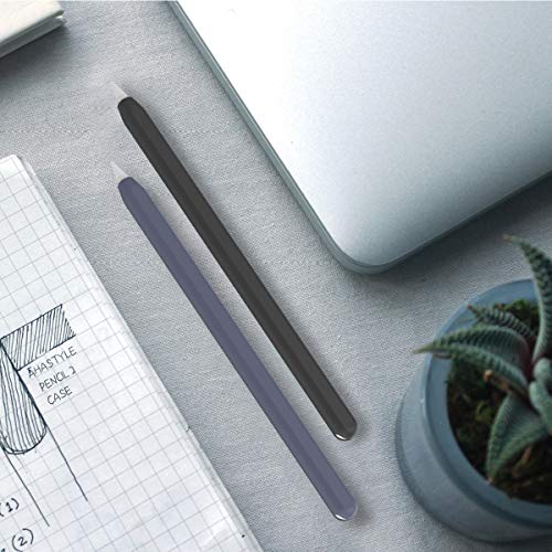 AhaStyle Silicone Case for Apple Pencil 2nd Generation & Apple Pencil Pro (2024) Sleeve Skin Ultra Thin Apple Pencil Protective Cover Compatible with Magnetic Charging and Double Tap (Black, Blue) - Image 5