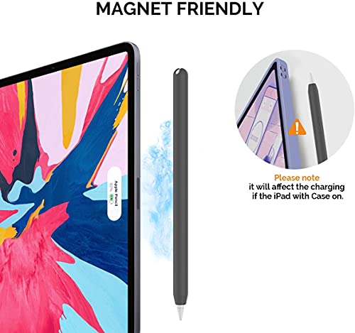 AhaStyle Silicone Case for Apple Pencil 2nd Generation & Apple Pencil Pro (2024) Sleeve Skin Ultra Thin Apple Pencil Protective Cover Compatible with Magnetic Charging and Double Tap (Black, Blue) - Image 3