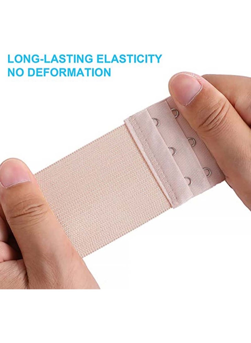 SYOSI Bra Extender Set, Elastic Extensions Strap Extenders Soft and Comfortable for Women, 3 Rows x Hooks, 2 Black/Beige/White, 6Pcs, M - Image 4