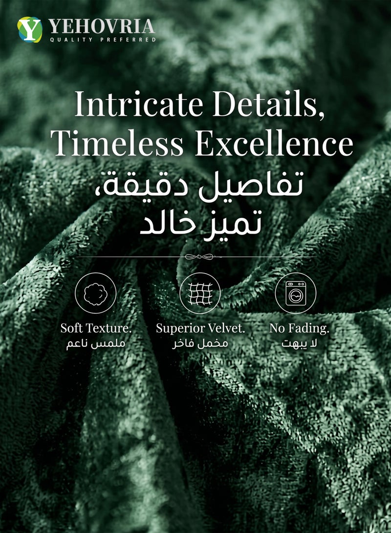 ياخوفريا طقم أغطية خداديات مخملي راقي قطعتين مقاس 45×45 سم كيس وسادة ديكور ناعم قماش مخمل الثلج بسحاب مخفي لتزيين الكنب والمجالس السعودية وغرفة المعيشة - أخضر زمردي داكن - Image 3