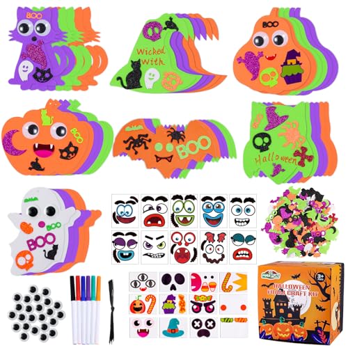 Max Fun 336PCS Halloween Crafts for Kids Halloween Activities Foam Pumpkins for Crafts Stickers Gift Kits DIY Art and Craft Set for Holiday Classroom Decorations Party Favors Supplies - Image 1