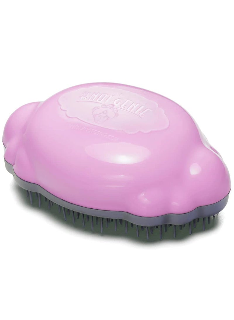 knot Genie - Knot Genie Teeny Detangling Hair Brush for Kids Pink Relief  Perfect Detangling Brush for Curly Hair Gently Separate Tangles Leaves Hair Smooth and Shiny  The Pain Free Knot Detangler - Image 1