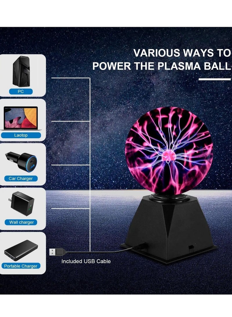 Magic Plasma Ball Lamp Touch and Sound Sensitive Interactive USB Powered Plasma Lamp Nebula Sphere Globe