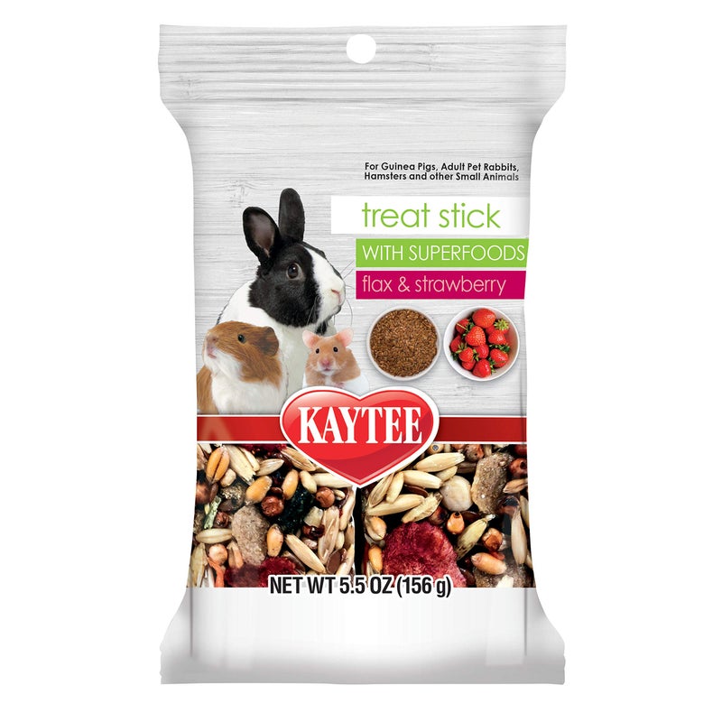 Kaytee Small Animal Treat Stick with Superfoods, Strawberry & Flax Seed, 5.5 oz - Image 1