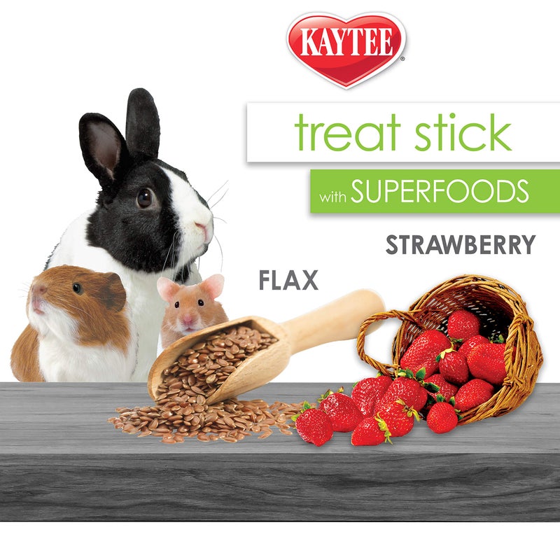 Kaytee Small Animal Treat Stick with Superfoods, Strawberry & Flax Seed, 5.5 oz - Image 3