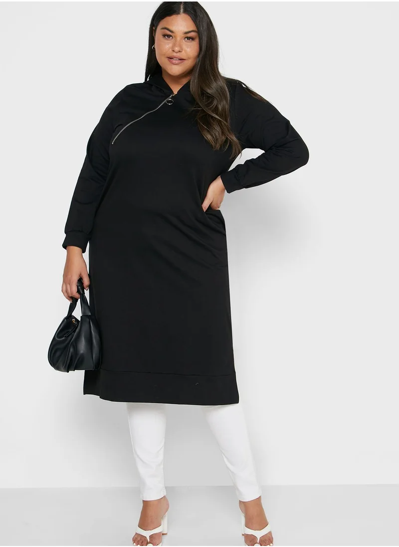 Alia by modanisa Oversized Zip Detail Tunic