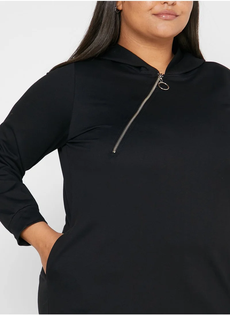 Alia by modanisa Oversized Zip Detail Tunic