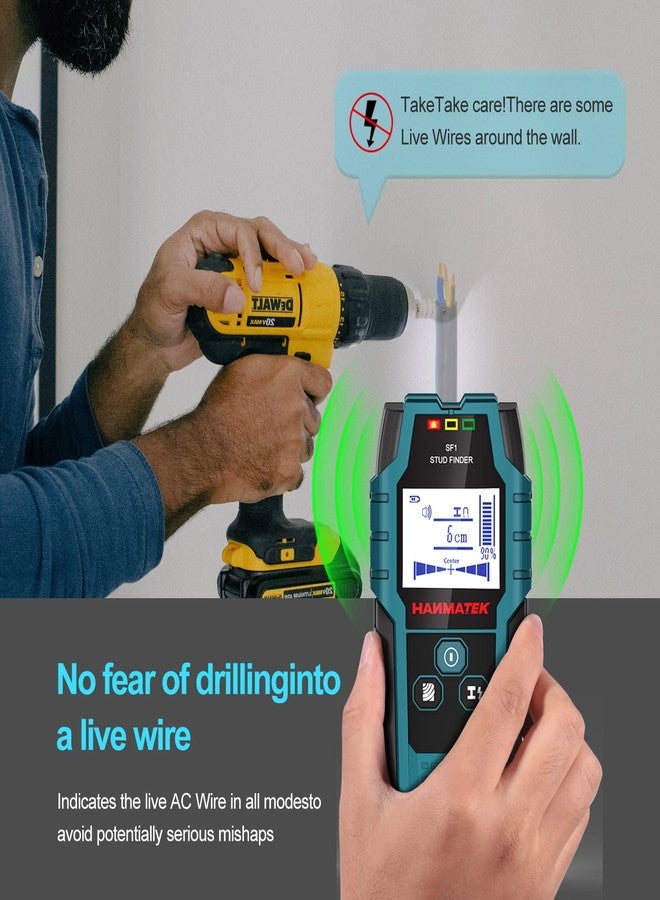 HANMATEK Stud Finder Wall Scanner Detector with Pro Smart Sensor,Audio Alarm and HD LCD Display,5 in 1 Upgrade Wood Exact Mode Stud Finder Tool for The Center Edge of Metal,Studs,AC Wire,Pipe - Image 4