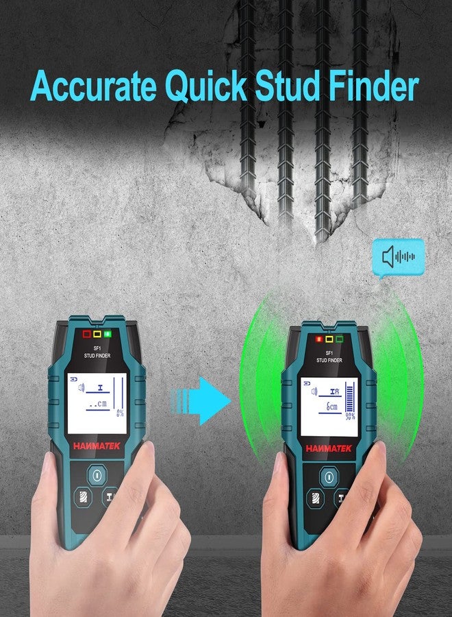 HANMATEK Stud Finder Wall Scanner Detector with Pro Smart Sensor,Audio Alarm and HD LCD Display,5 in 1 Upgrade Wood Exact Mode Stud Finder Tool for The Center Edge of Metal,Studs,AC Wire,Pipe - Image 5