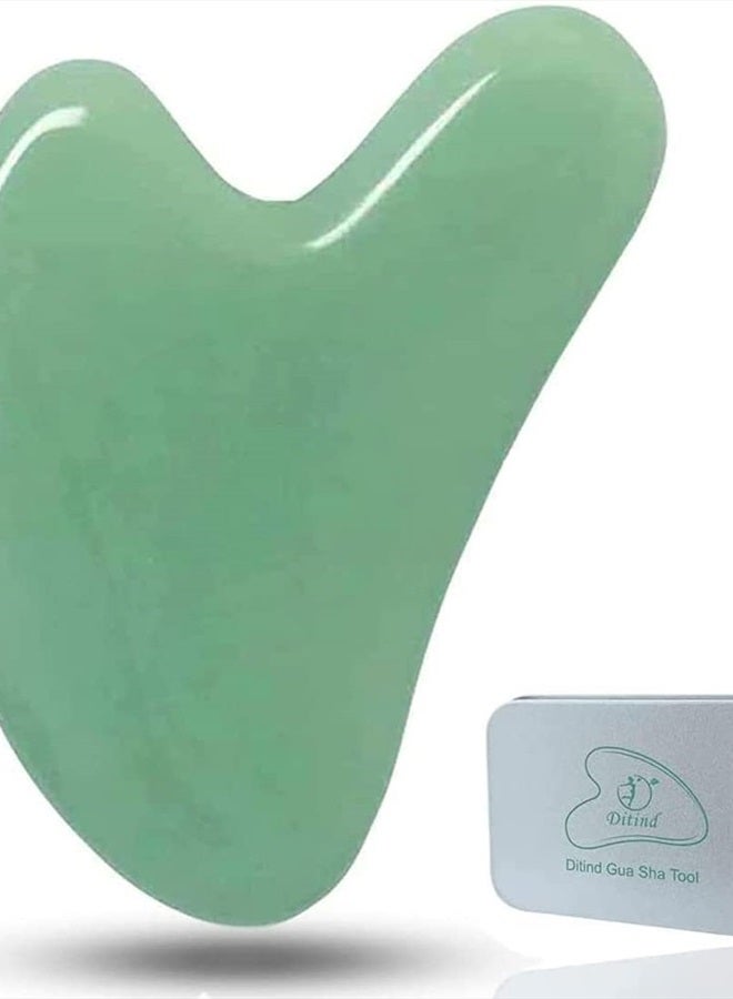 Ditind Gua Sha, Jade Stone Gua Sha Massage Tool, Guasha Tool for Face and Body Skin Massage. Gua Sha Set for Toxins Prevents Wrinkles for SPA Acupuncture, Therapy Trigger Point Treatment. - Image 1