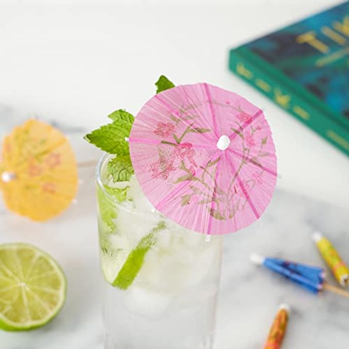True Umbrella Appetizer Picks, Mini Umbrella Toothpicks, Drink Umbrellas for Mai Tais and Daiquiris, Multicolor, Wood, Set of 12 - Image 5