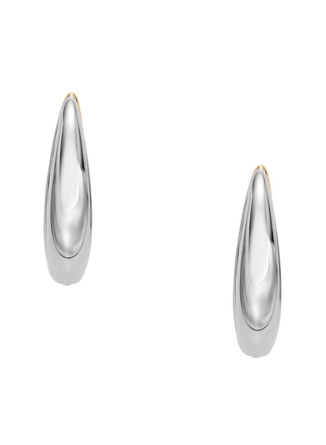 سكاجين أقراط حلقية من الفولاذ المقاوم للصدأ بلونين ذهبي وفضي من سكاجين للنساء (الموديل: SKJ1819998) - Image 3