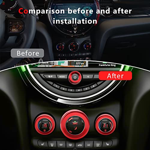 Auovo Volume Knob Tune Knob Air Conditioner Knob Covers Compatible with 2014 2015 2016 2017 2018 2019 2020 2021 2022 MINI Cooper Accessories Auto Interior Trim Decorations Air Conditioner Switch Rings - Image 4