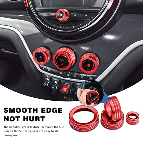 Auovo Volume Knob Tune Knob Air Conditioner Knob Covers Compatible with 2014 2015 2016 2017 2018 2019 2020 2021 2022 MINI Cooper Accessories Auto Interior Trim Decorations Air Conditioner Switch Rings - Image 2