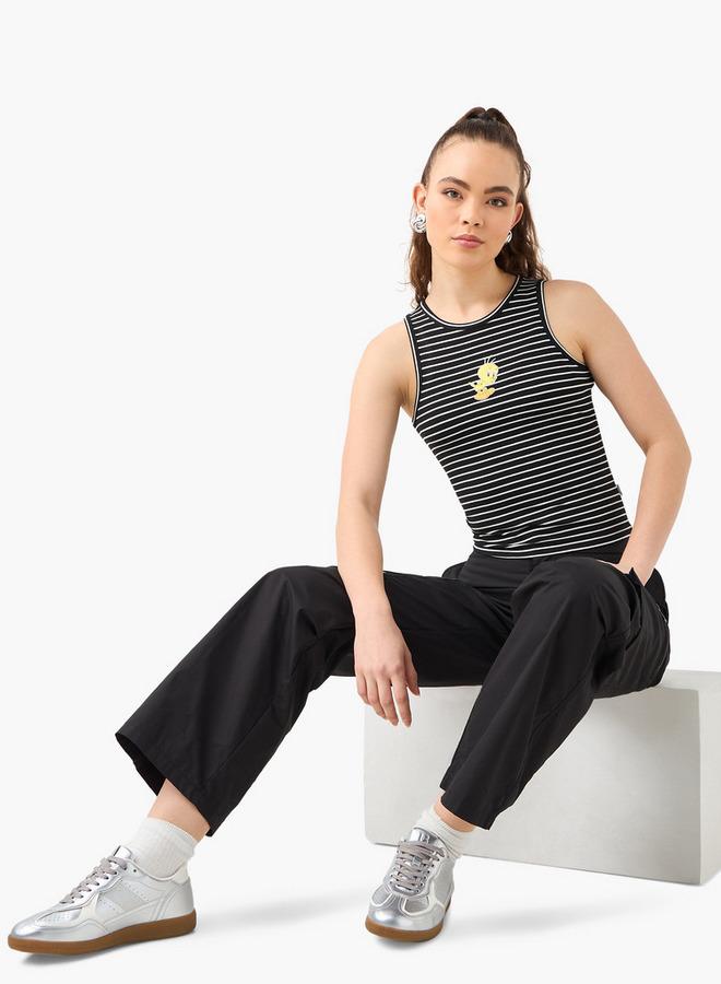 اس بي كاركترز توب بدون أكمام بطبعة تويتي بياقة دائرية - Image 2