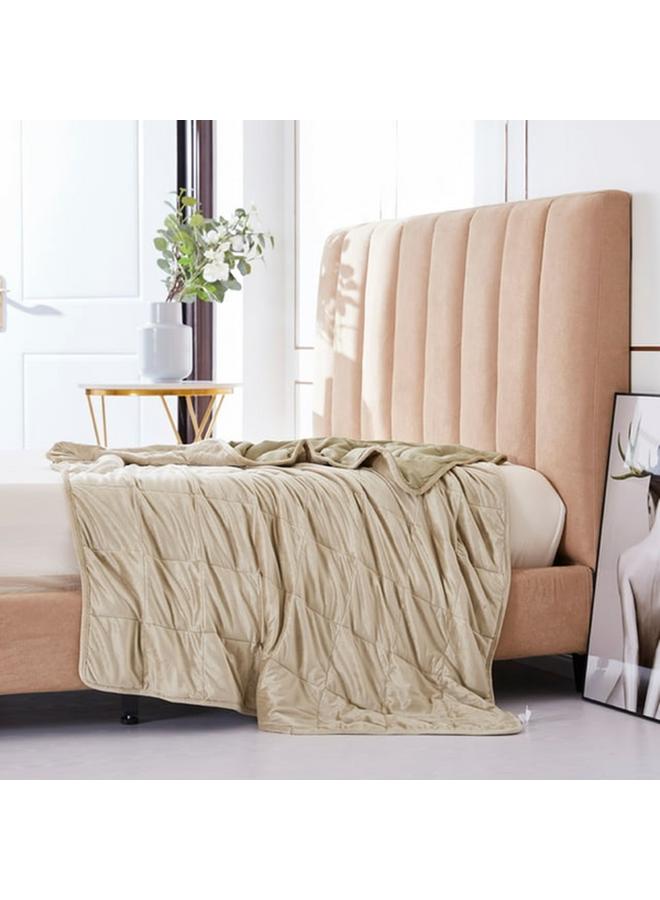 Premium Ultra Plush Weighted Blanket Tan 122 X 187Cm Av-Mmf12-Tan  - Image 1